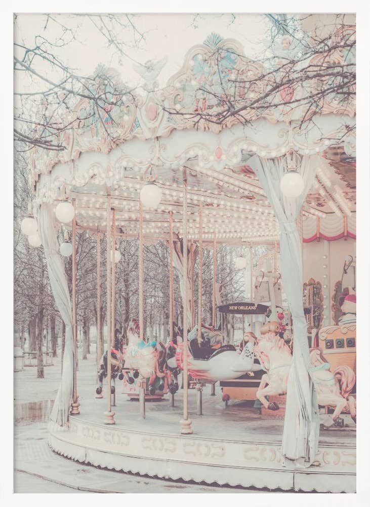 "Paris Carousel III" Framed Textured Wall Art