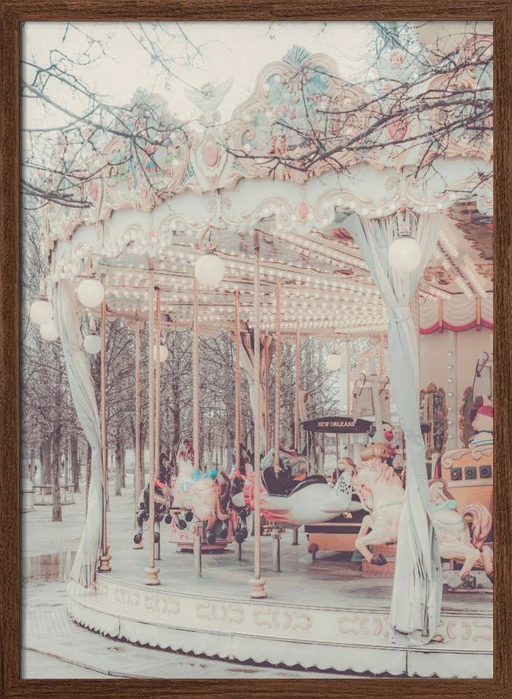 "Paris Carousel III" Framed Textured Wall Art