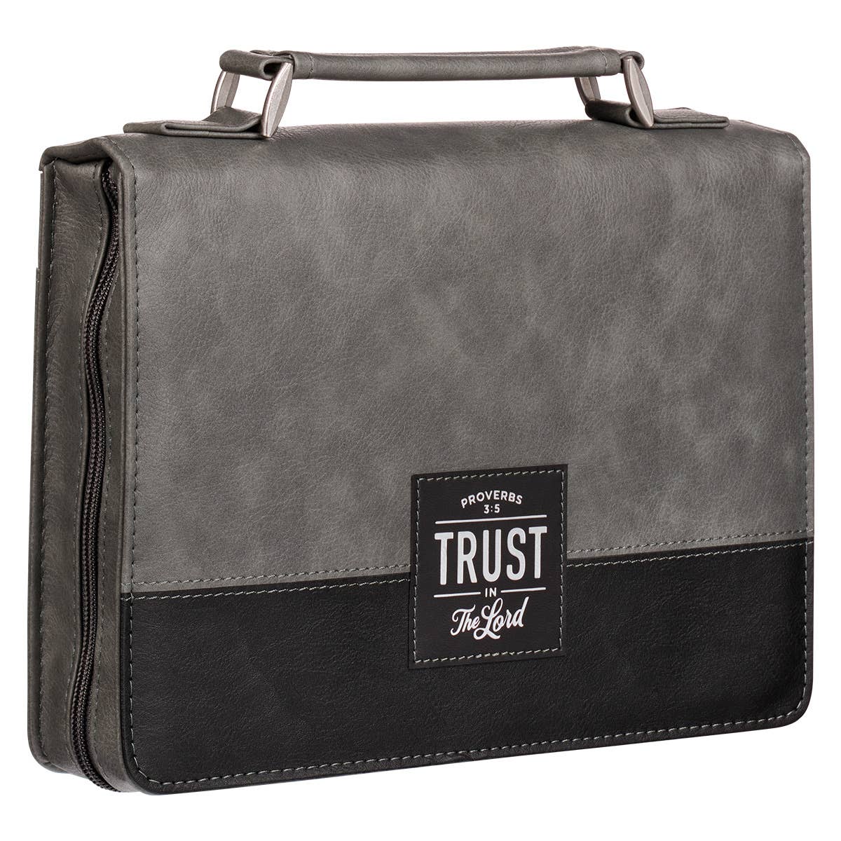 Bible Cover Classic Gray/Black Trust in the Lord Prov. 3:5