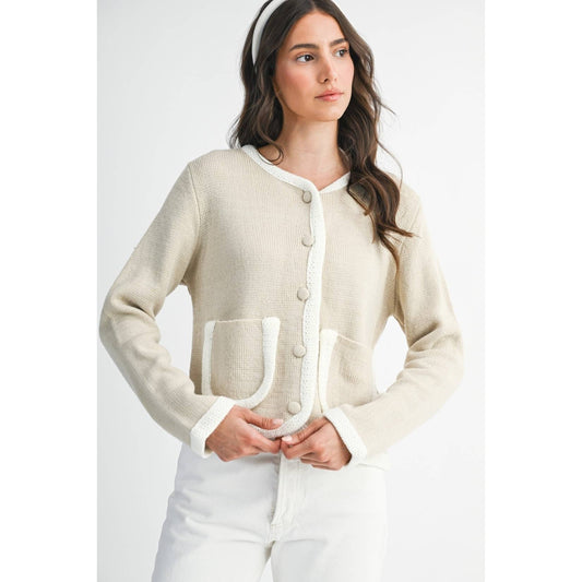 Stylish Knit Cardigan With Pocket Detail