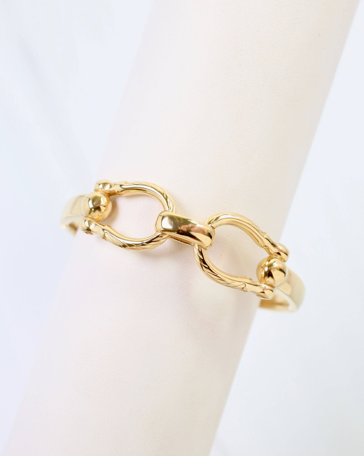 Lockport Horsebit Hinged Bracelet WP Gold