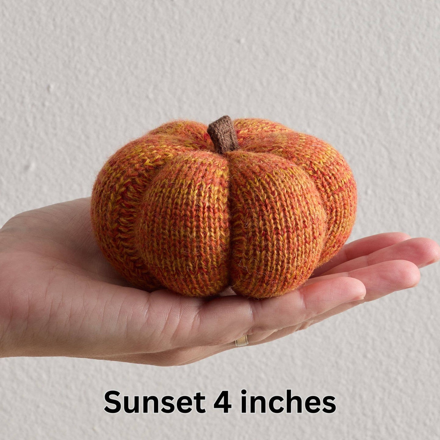 Cozy Knit Pumpkins, variegated yarns, unique autumn colors