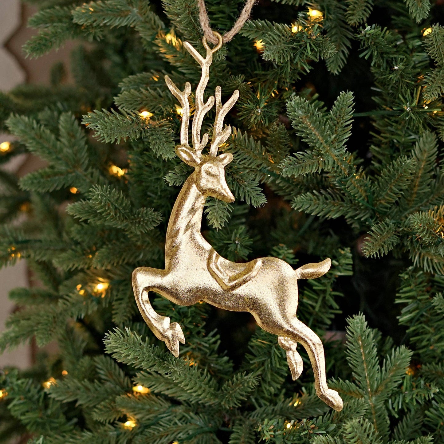 570675- Dazzling Gold Metal Deer Ornament-6.5W x 9.5L