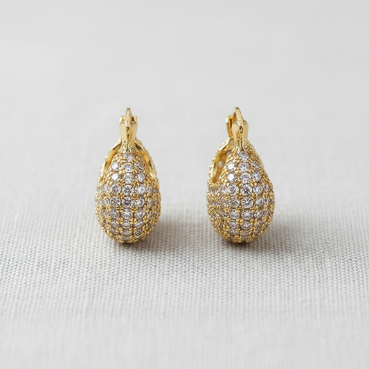 Vintage Inspired Pave Basket Stud Earrings