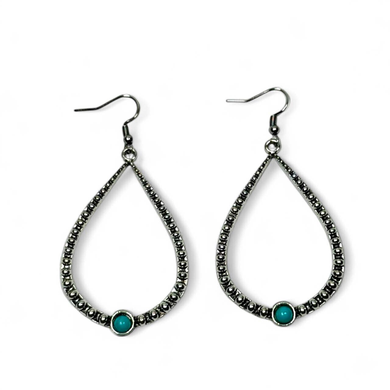 2.25" 18K Gold Plated Hammered Teardrop Earring on Fishhook