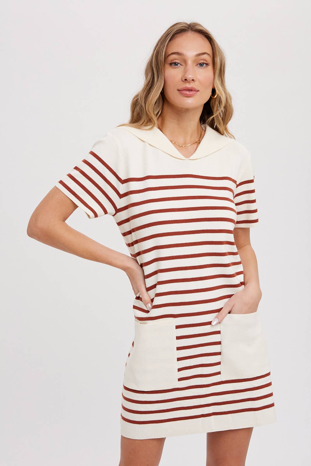 SAILOR COLLAR STRIPE DRESS