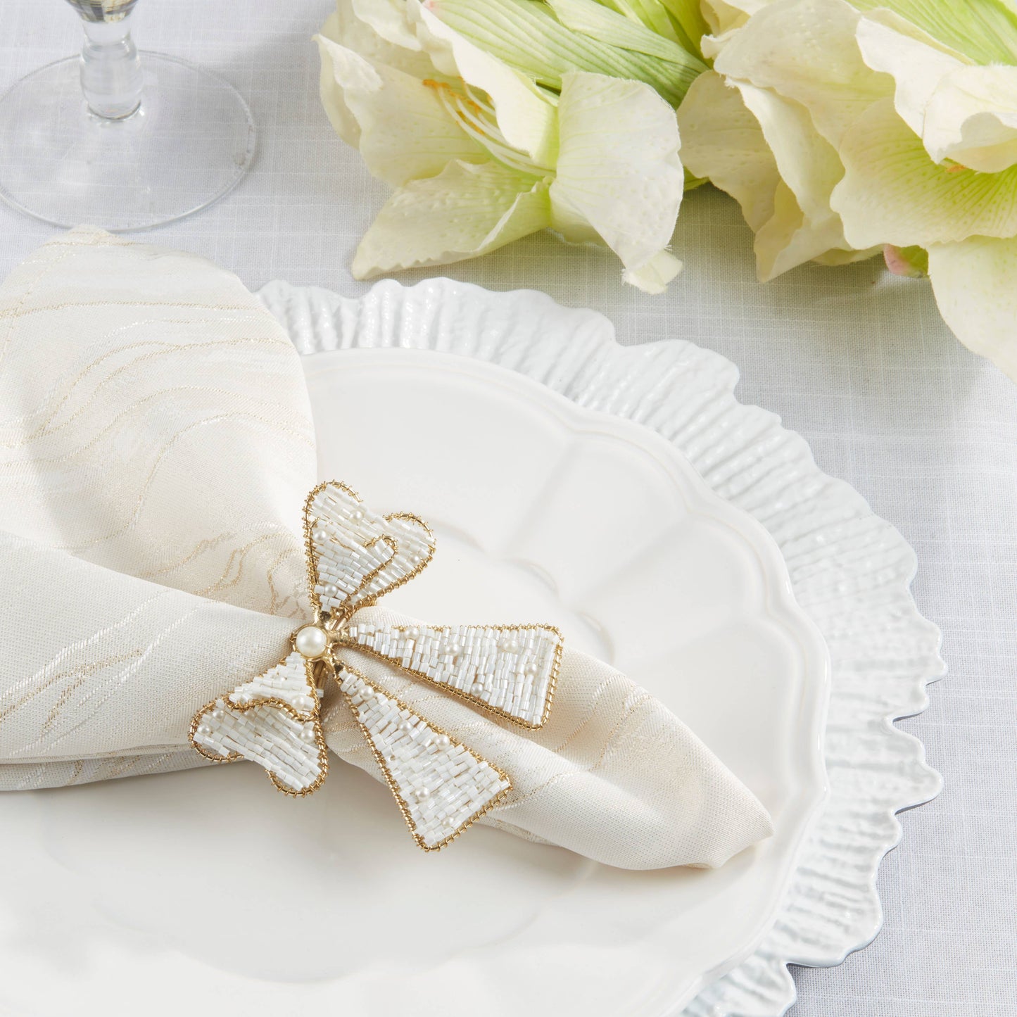 Beaded Bow Napkin Ring