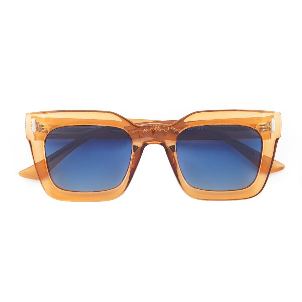 Sunglasses - RYE | Transparent Tan | Blue Lens