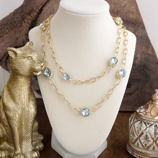 Brilliant Bond – Long Crystal Station Necklace