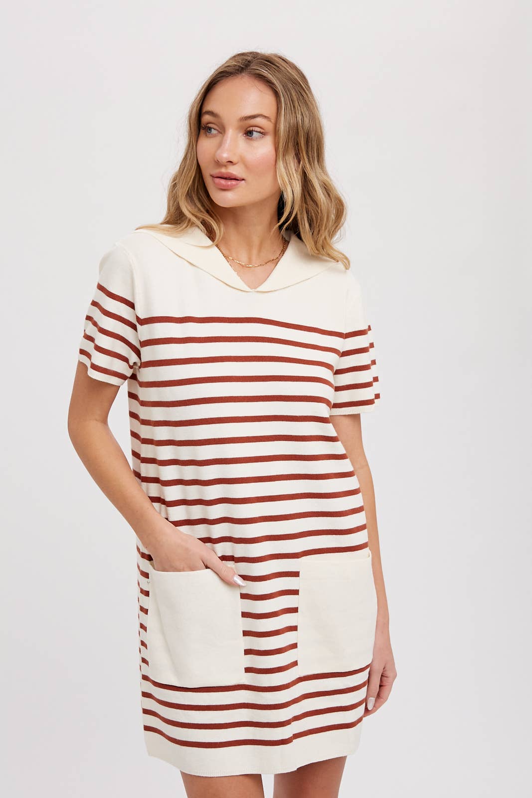 SAILOR COLLAR STRIPE DRESS
