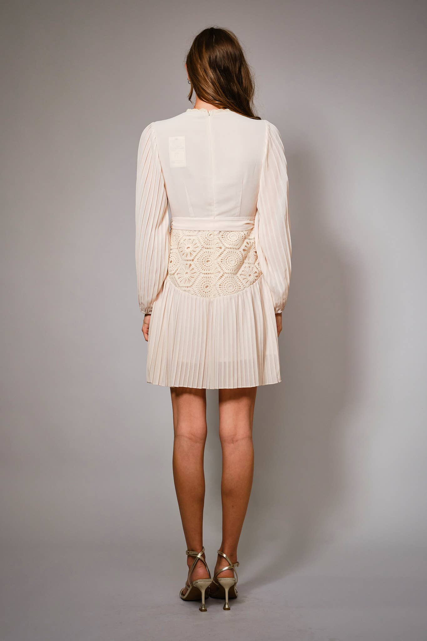 Lace Trim A-Line Blouse Dress