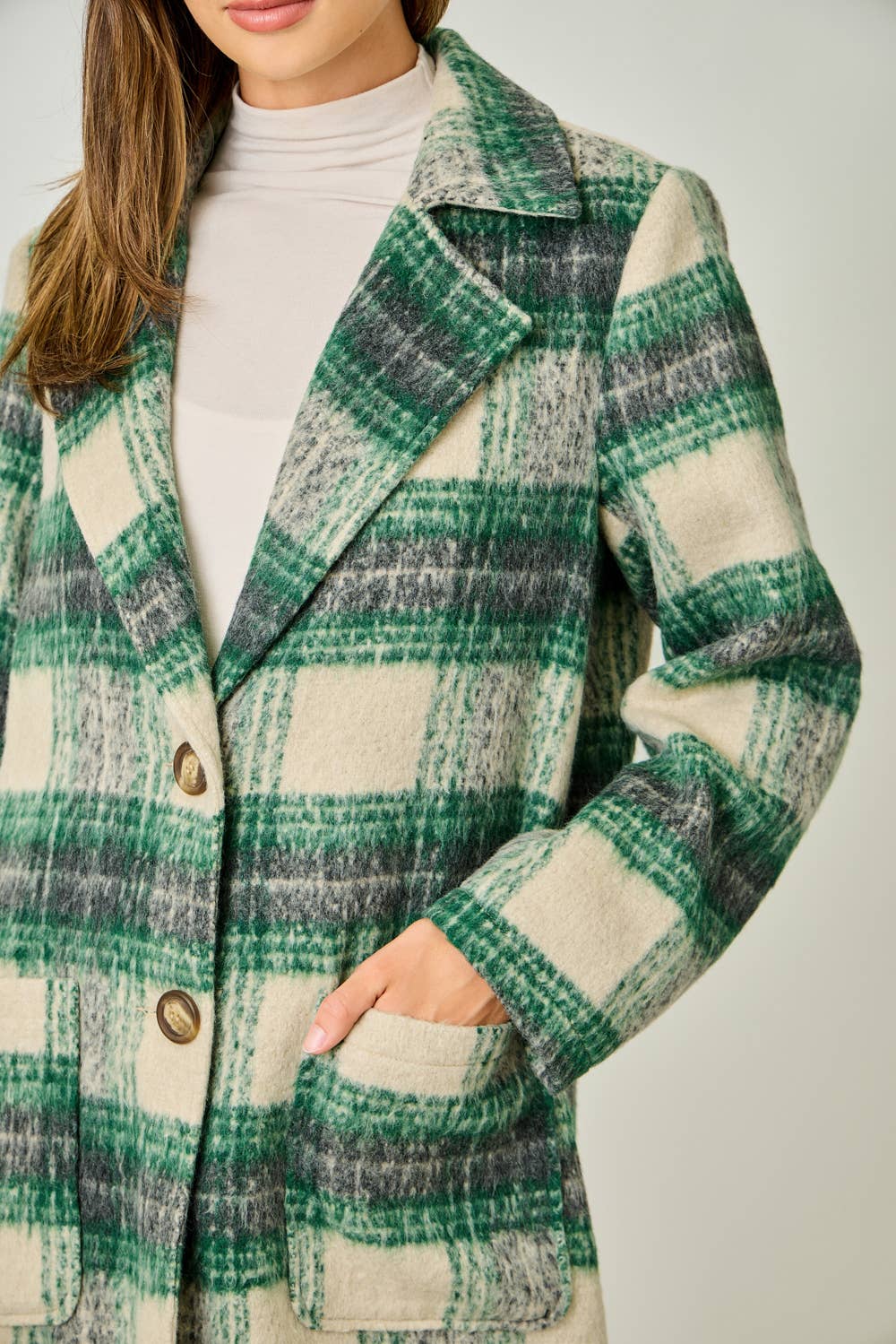LAST CHANCE - Plaid Long Coat - size M