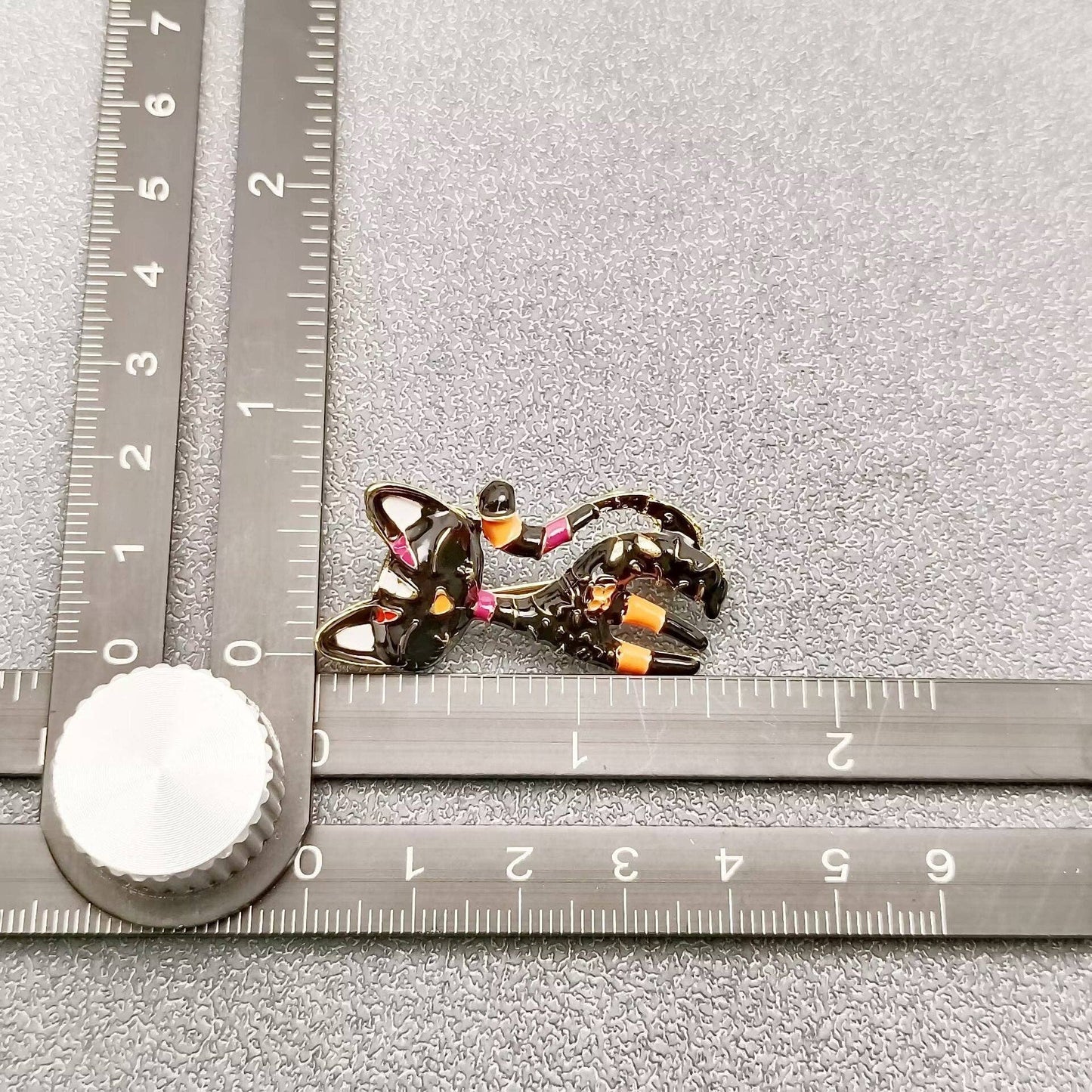 Colored Enamel Cat Brooch