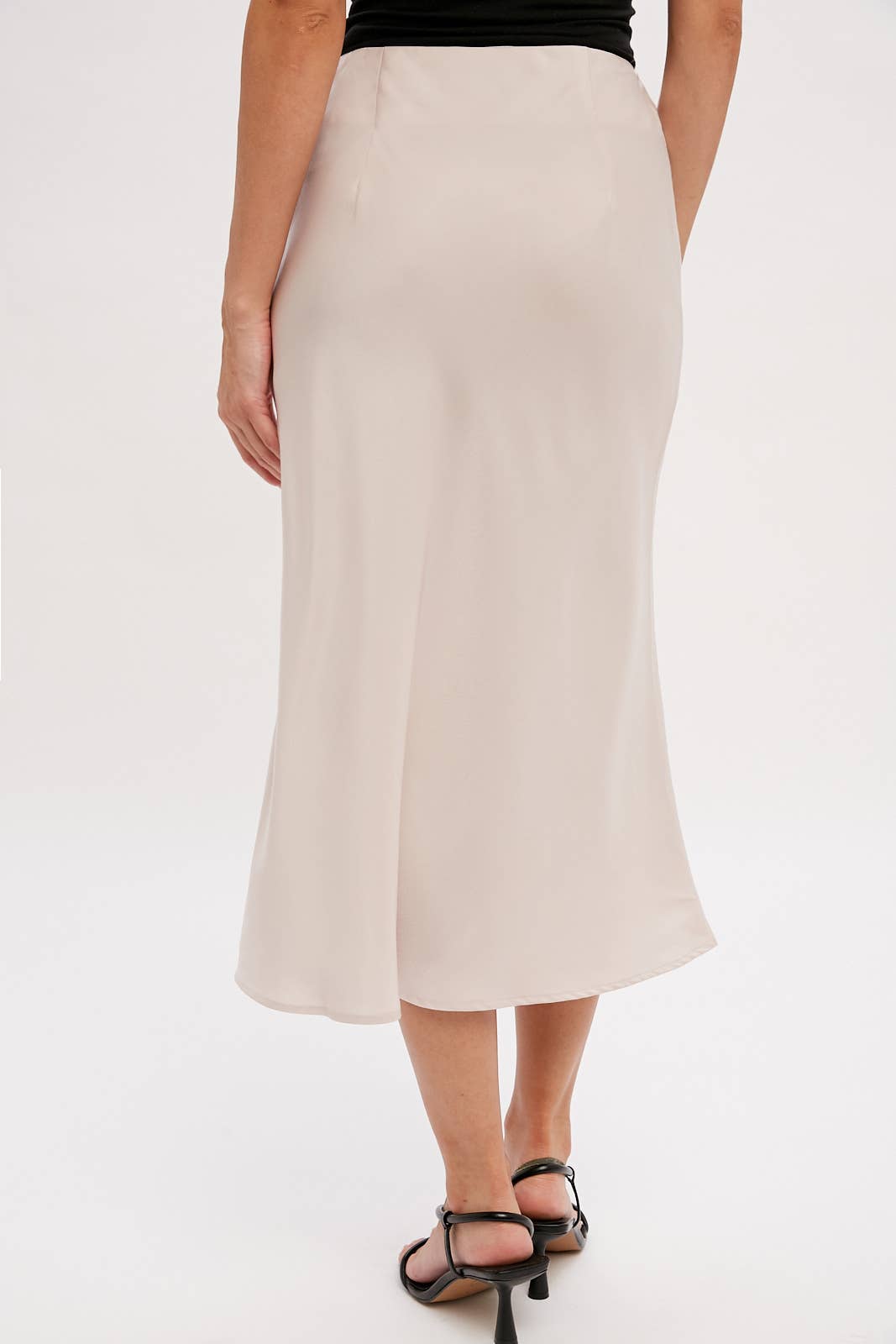 SATIN MIDI SKIRT