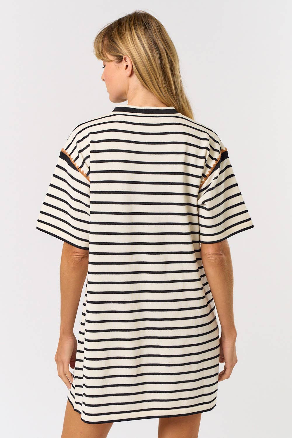 SPECIAL - STRIPE SHORT SLEEVE SHIRT DRESS I M