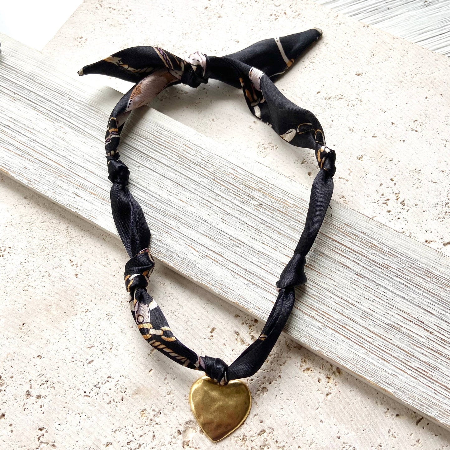 Scarf necklace knotted Lord’s Prayer Van Gogh starry night