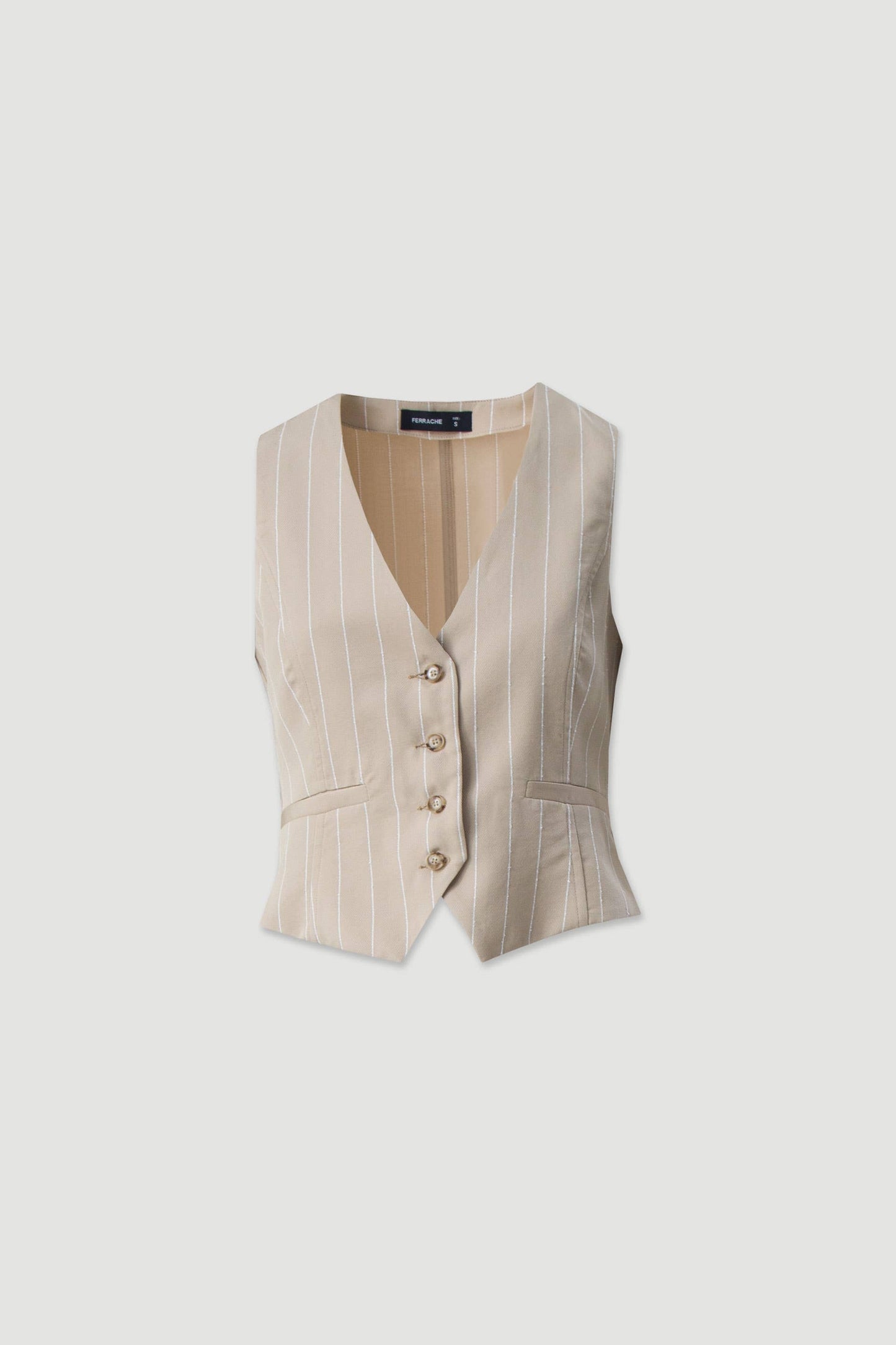 Vest in Fabric with Thread Detail