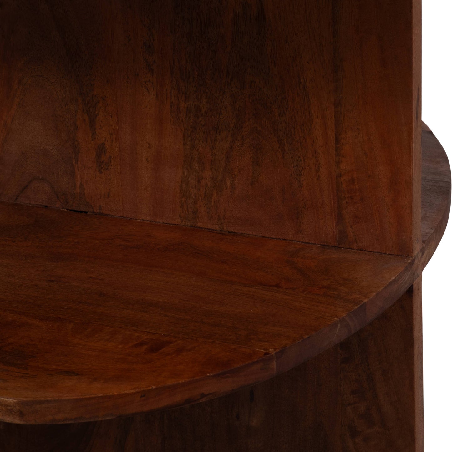 20" in Brown Mango Wood/Marble Half Round Side Table
