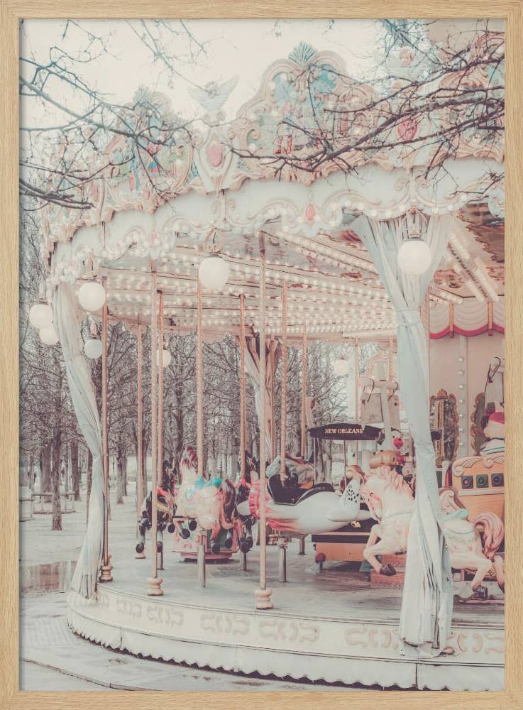 "Paris Carousel III" Framed Textured Wall Art
