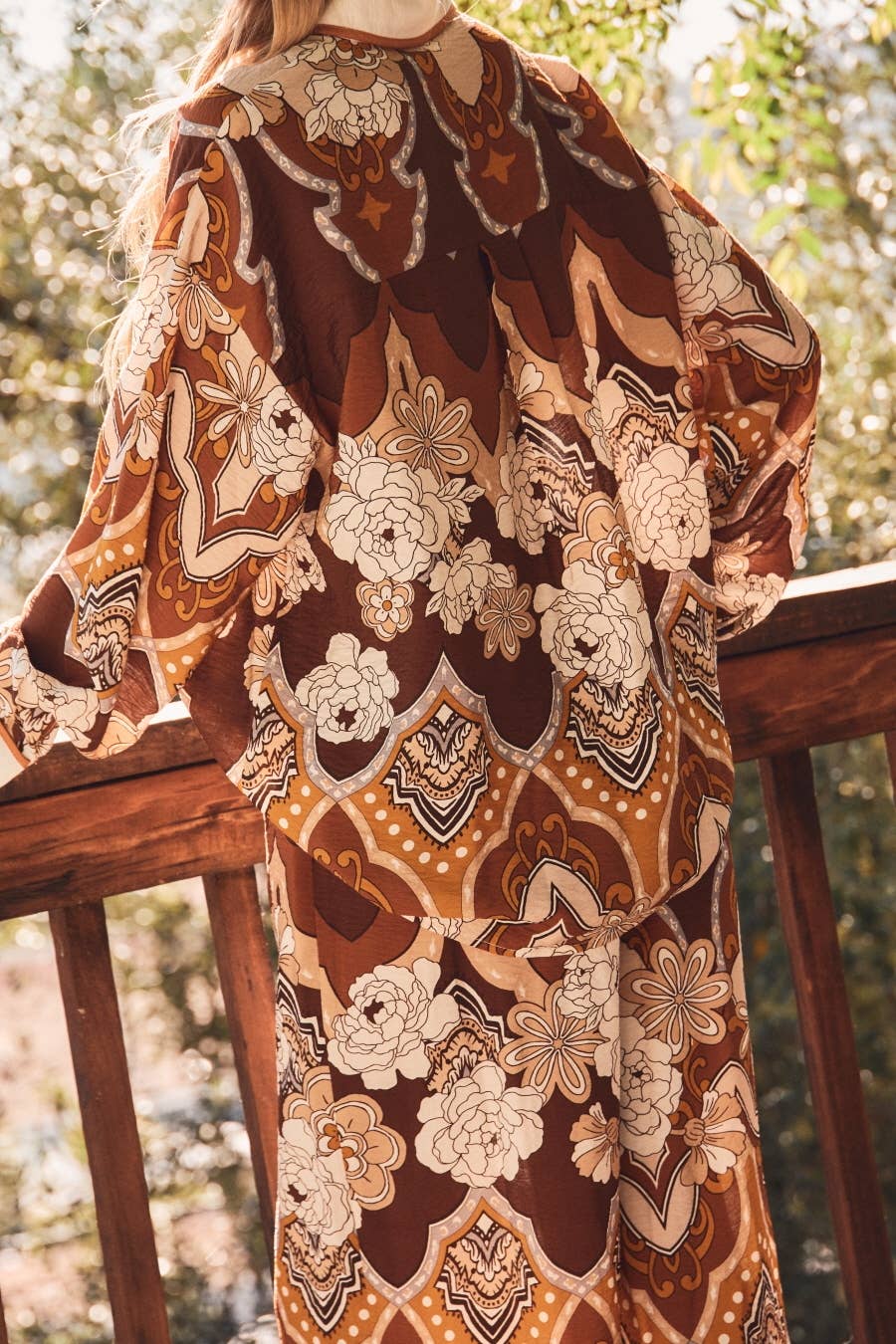 Retro Printed Collared Blouse
