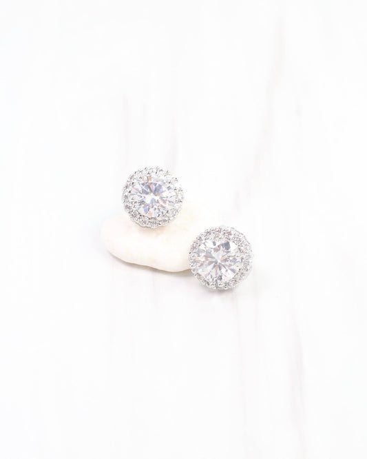 Winslow Embellished CZ Stud Earring Silver