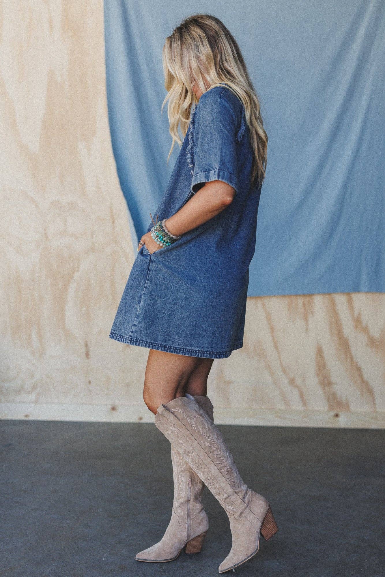 Jayda Pocket Dress - Blue