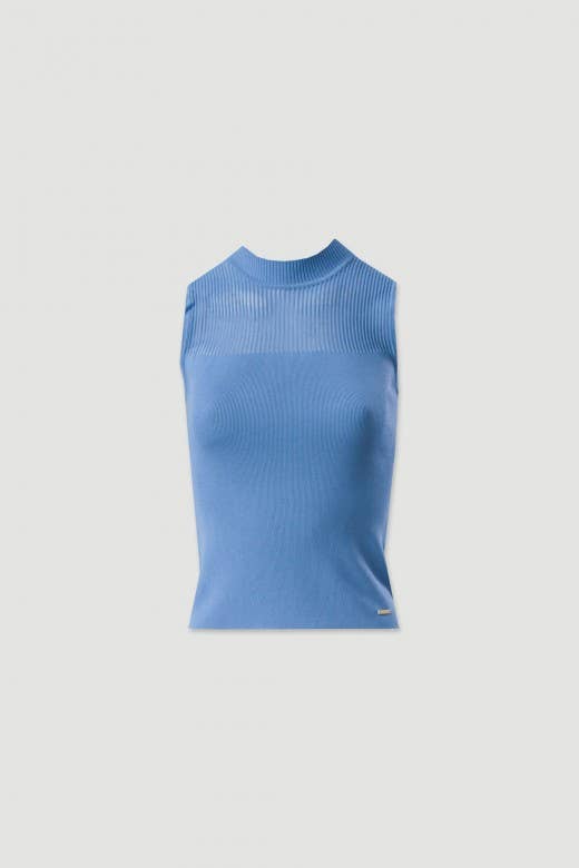 Knit Top with Turtleneck and Transparency