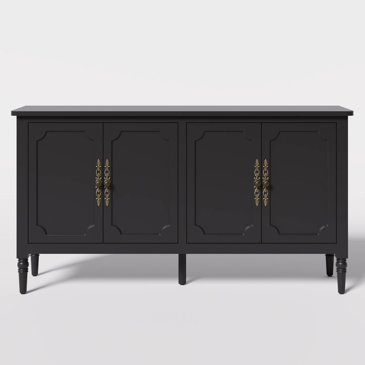 Console Cabinet, 58'' Mid Century Modern Pantry Cabinet