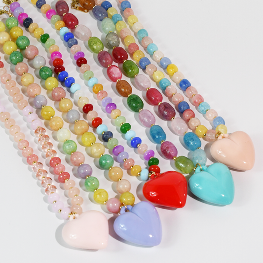 Happy colorful heart Necklace