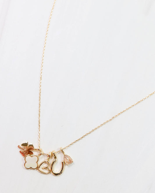 All the Luck Charm Necklace Set Gold