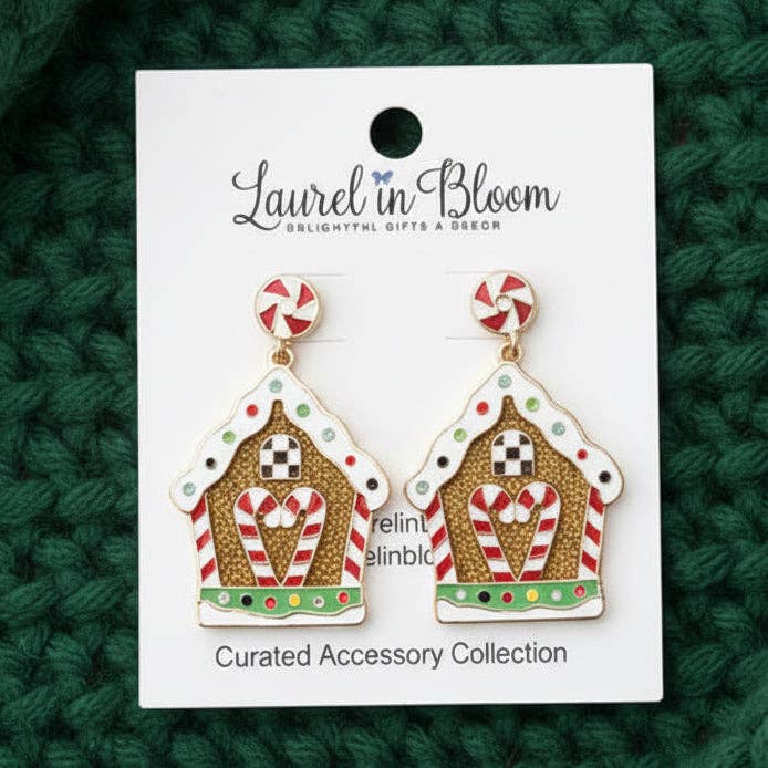 Sugar Shack Gingerbread Cottage Earrings