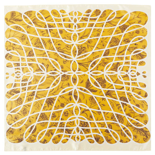 FLORAL PATTERN BANDANA SQUARE SILKY NECK SCARF