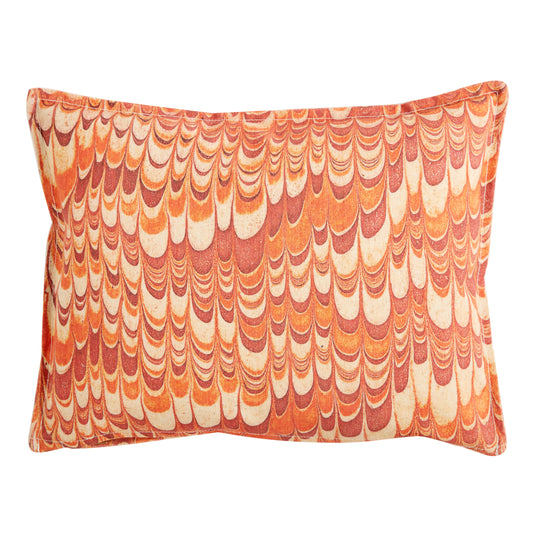 EQUUS MARBLE PILLOW ORANGE 12"X16"