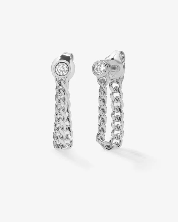 Baby Julian Soft Chain Hoops - Silver