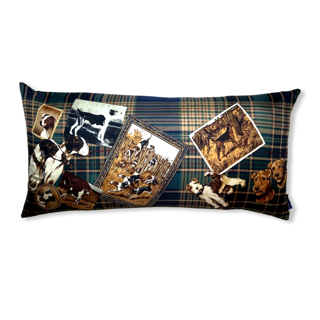 Sporting Dogs Vintage Silk Scarf Pillows