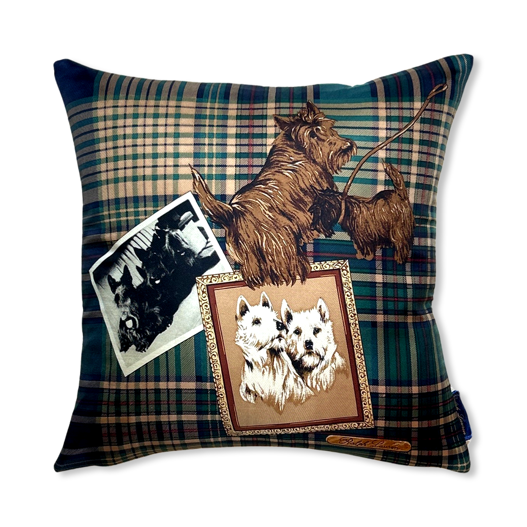 Sporting Dogs Vintage Silk Scarf Pillows