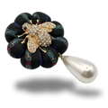 Vintage Gucci GG Horse Bit Vintage Silk Necktie Rosette Brooch