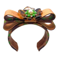 Vintage Dior Tortoiseshell Flower Silk Cuff Bracelet