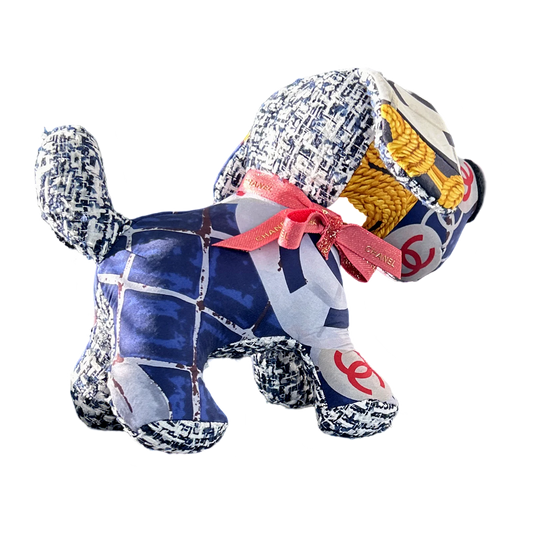 Vintage Chanel CC Logo Scarf Patchwork Puppy