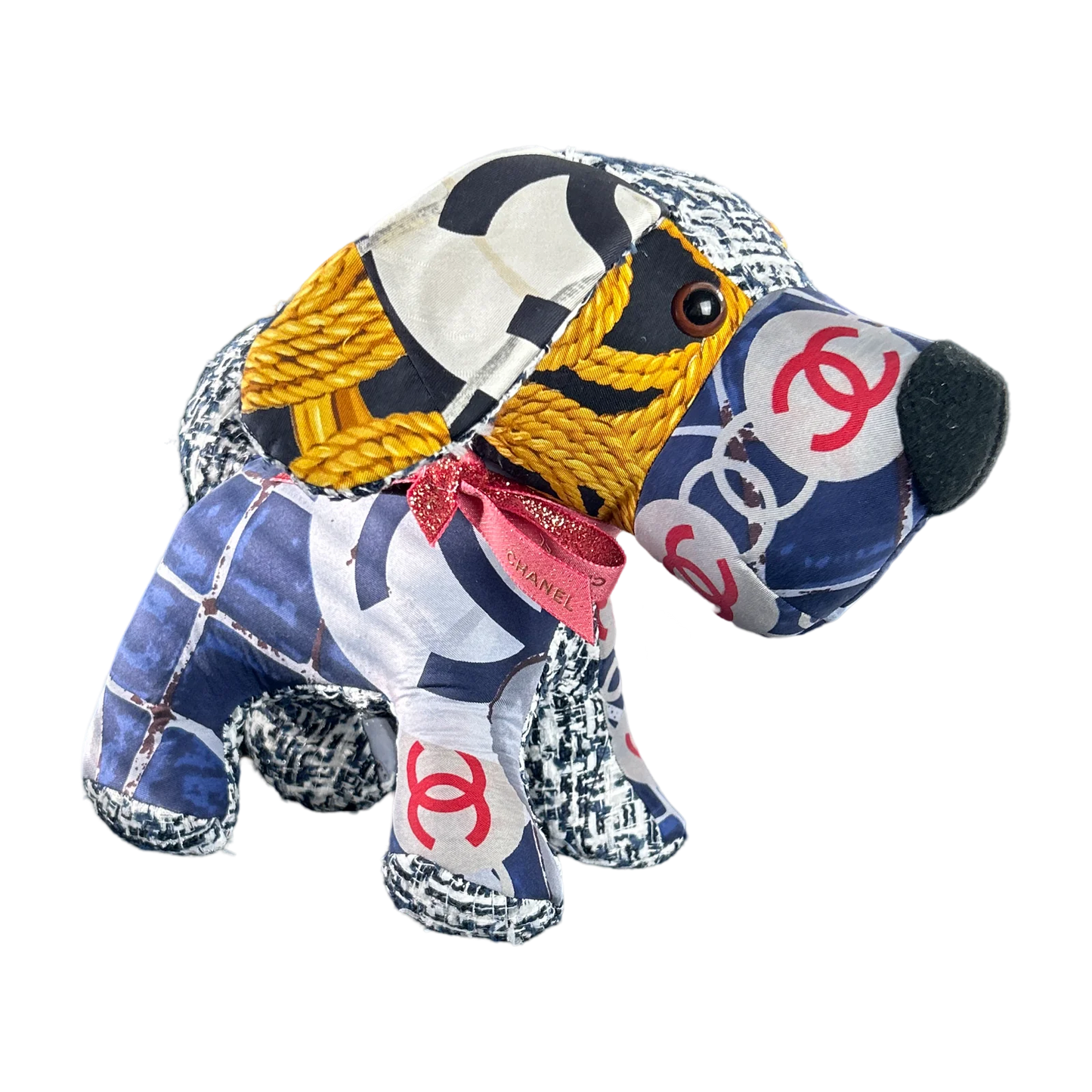 Vintage Chanel CC Logo Scarf Patchwork Puppy