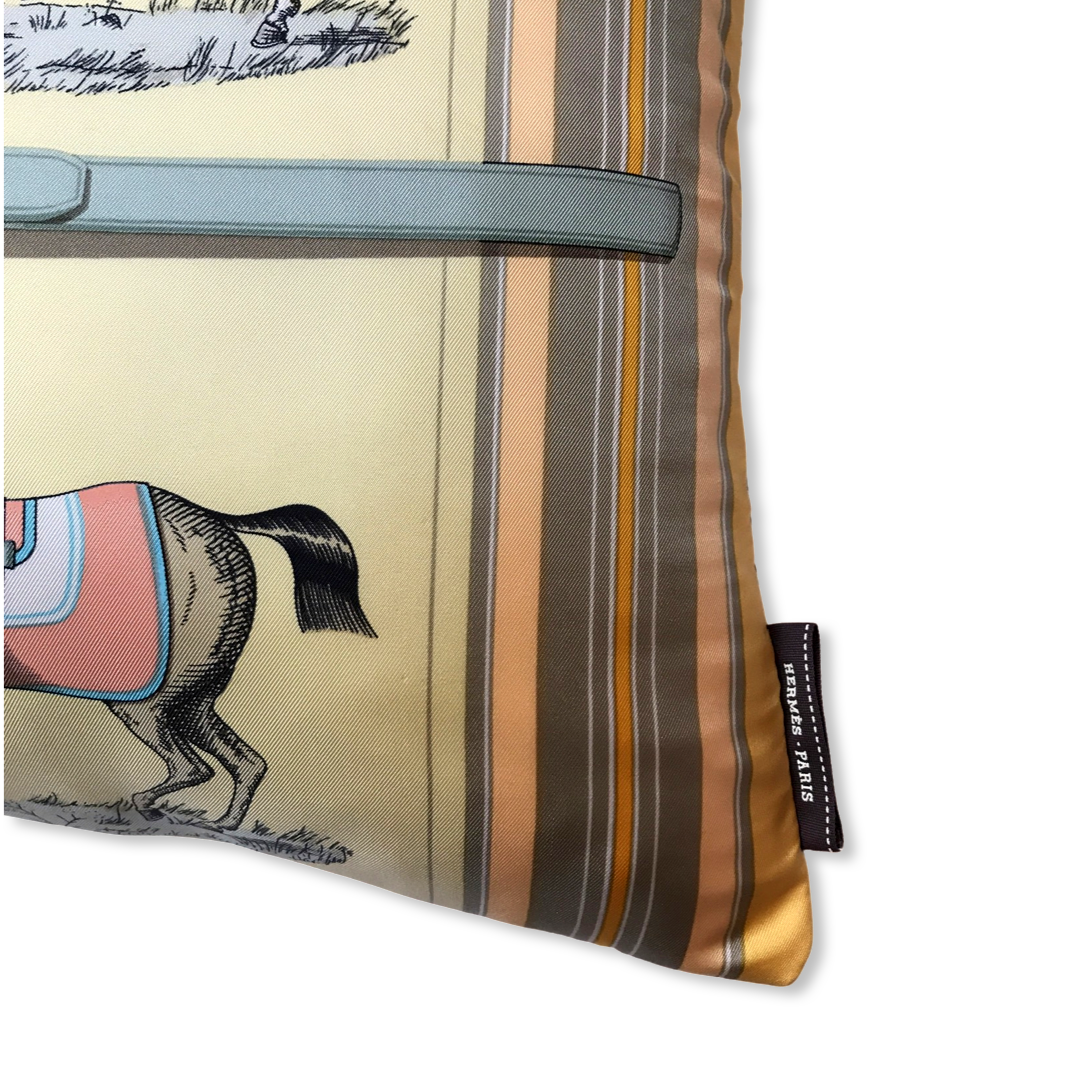 Couvertures et Tenues du Jour Pastel Vintage Silk Scarf Lumbar Pillow 35"