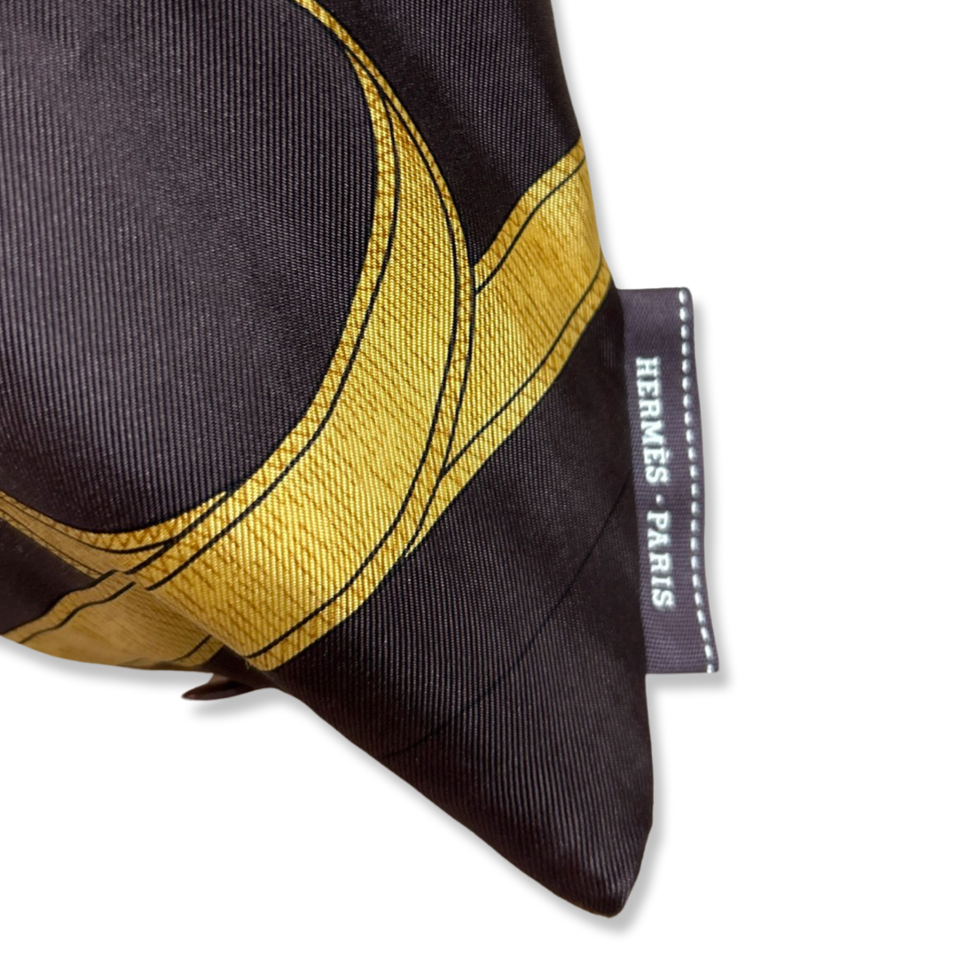Eperon d'Or Brown Vintage Silk Scarf Pillows 24"