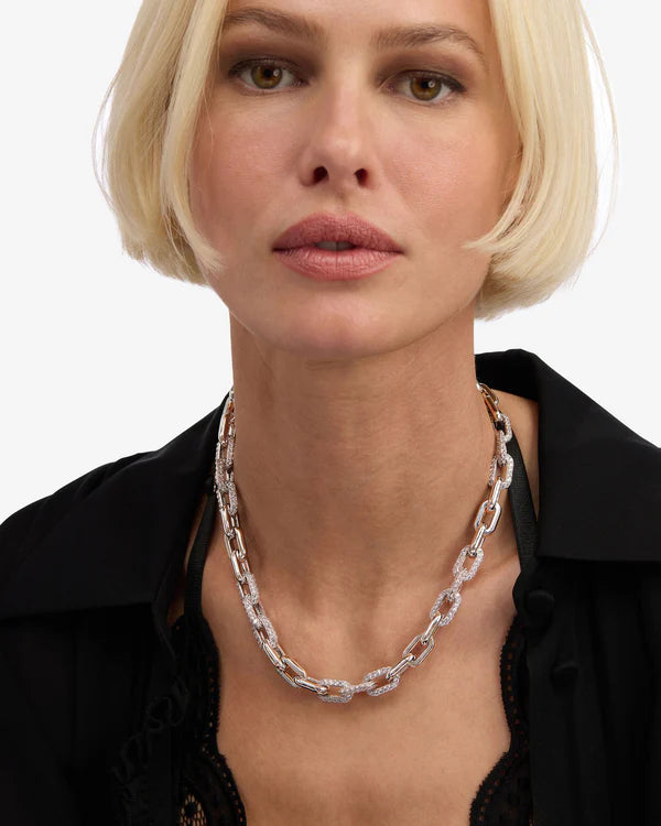 Frankie Pave Chain Necklace 18"