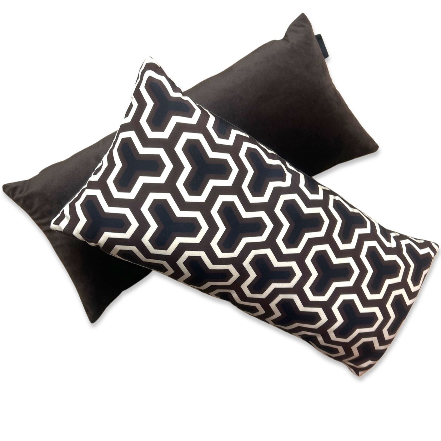 Geometric Neutral Vintage Silk Scarf Pillows