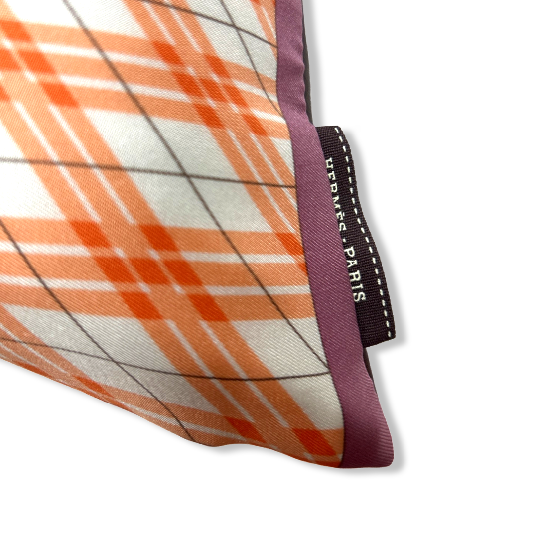 H en Voyage Vintage Silk Scarf Pillow 17"