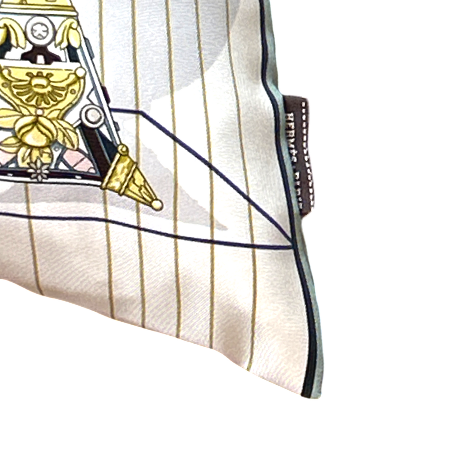Tous en Selle Vintage Silk Scarf Lumbar Pillow 35"