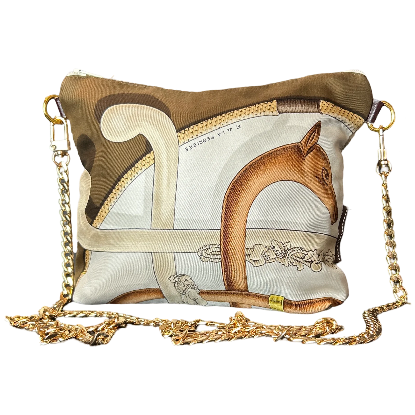 Vintage Hermes Cannes et Pommeaux Scarf Crossbody Bag