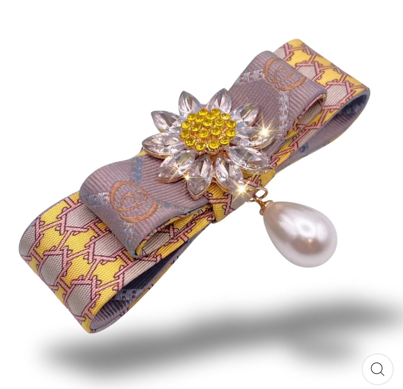 Vintage Hermes Flower Silk Tie Bar Brooch