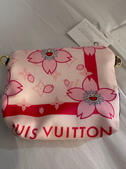 Vintage Louis Vuitton LV Monogram Cherry Blossom Vintage Silk Scarf Crossbody Bag