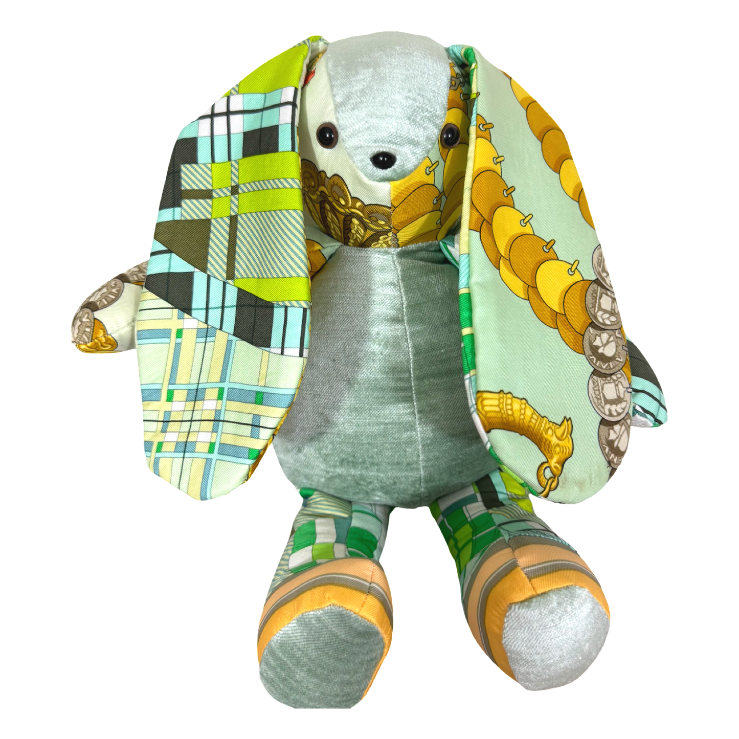 Vintage Silk Scarf Patchwork Bunny